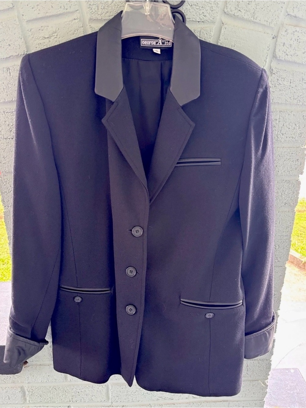 Vintage George A Ltd Black Womens Blazer-Size Small